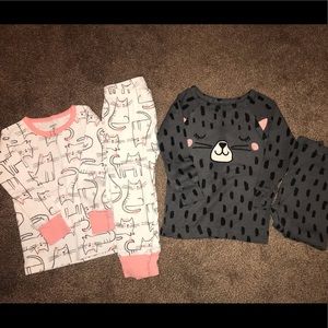 EUC Bundle of 2 Carters Cat Pajamas, 18mo